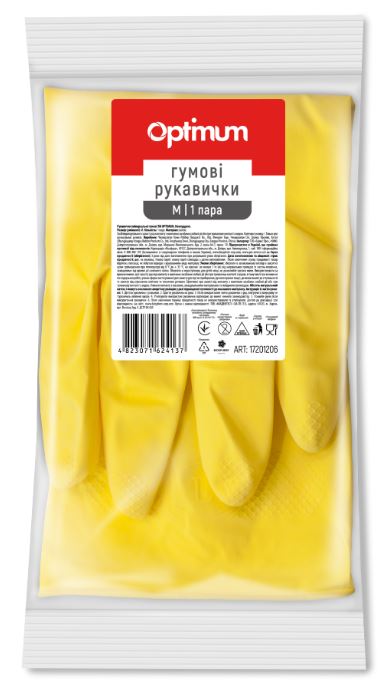 OPTIMUM Рукавички універсальні латексні, M, 1 пара (100пар/ящ) Pro Service Арт.17201206